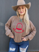 Load image into Gallery viewer, The Stitched Cowboy Hat Sweater
