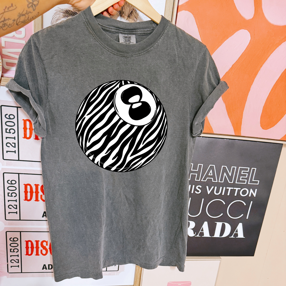 Zebra 8 Ball COMFORT COLORS TEE