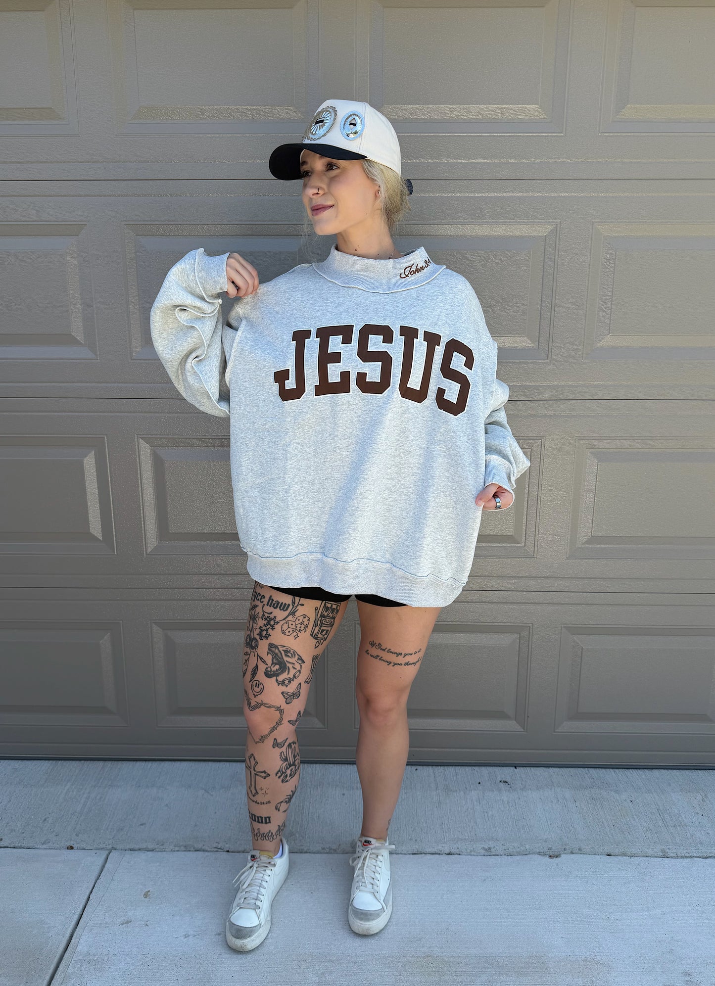 JESUS Mock Neck Sweatshirt