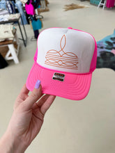 Load image into Gallery viewer, Hot Pink Boot Stitch Trucker Hat
