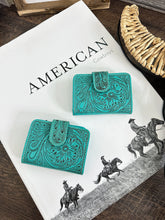 Load image into Gallery viewer, Tooled Turquoise Mini Wallet
