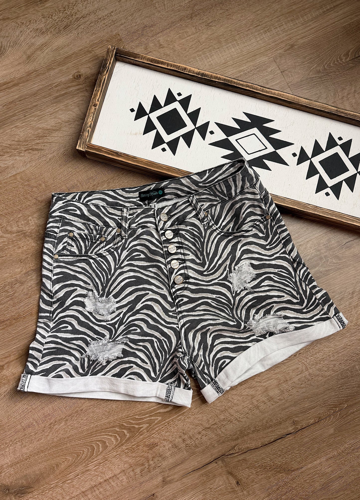 The Zebra Denim Shorts