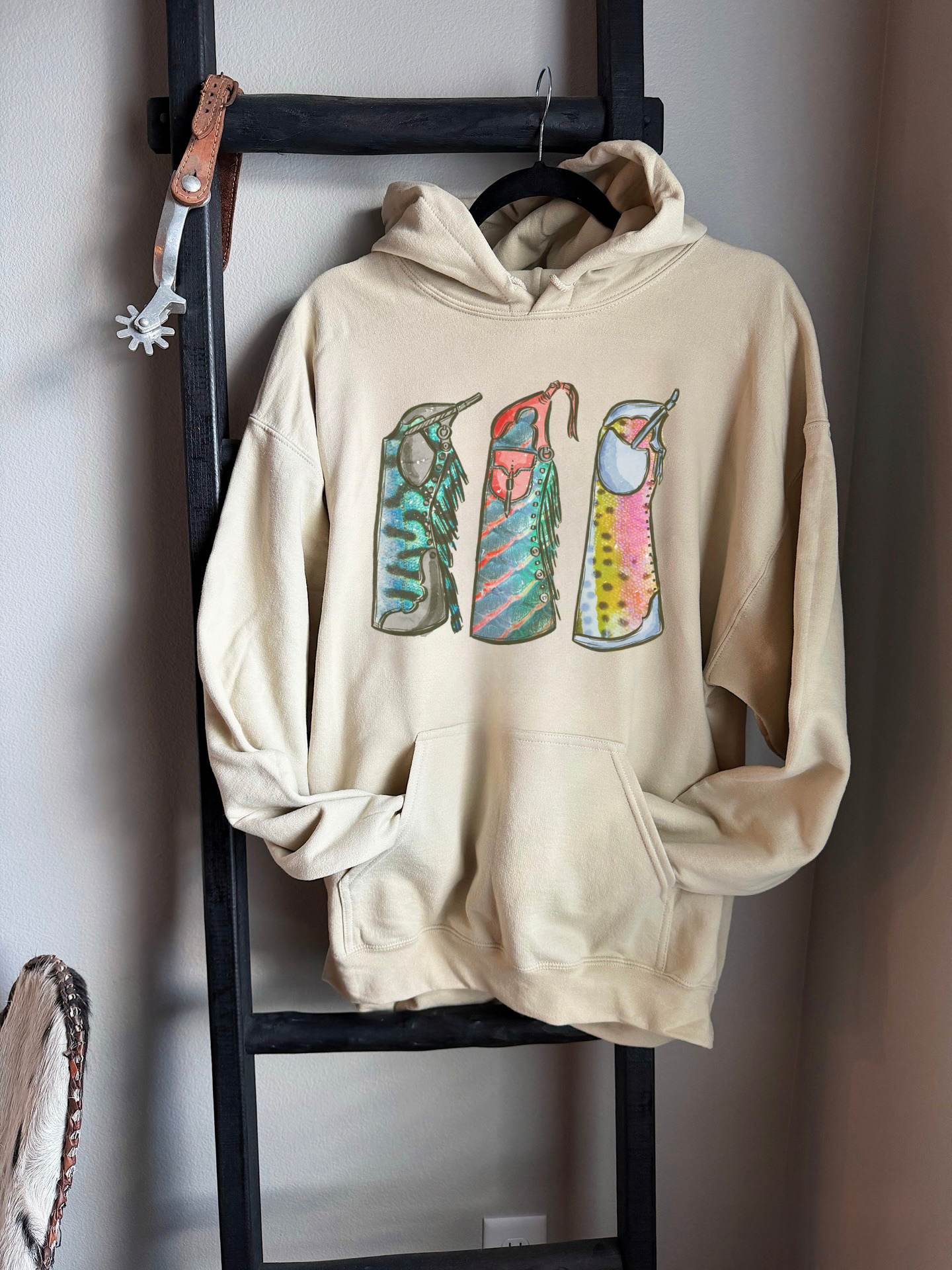 Fishie Print Chaps Hoodie