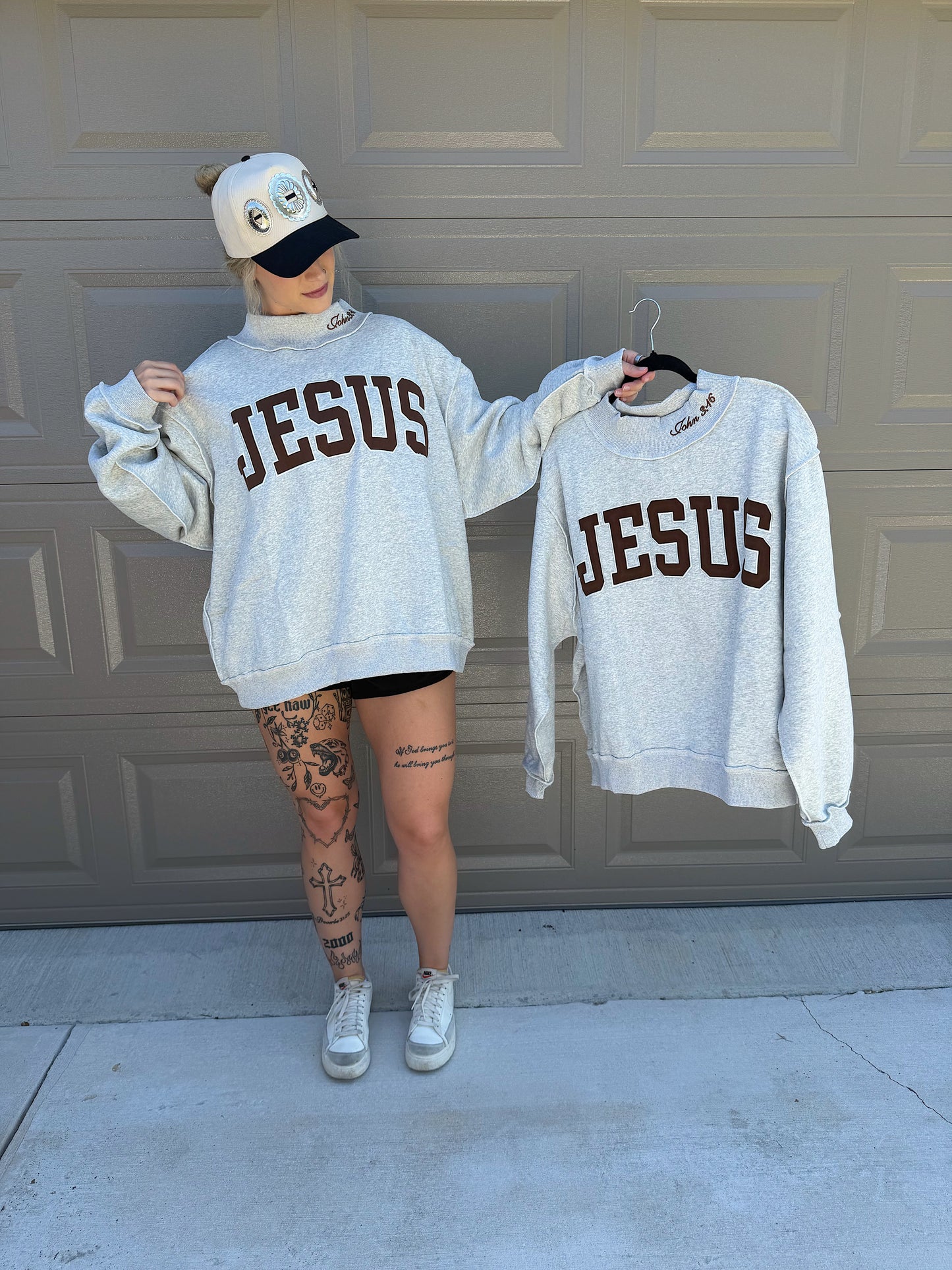 JESUS Mock Neck Sweatshirt