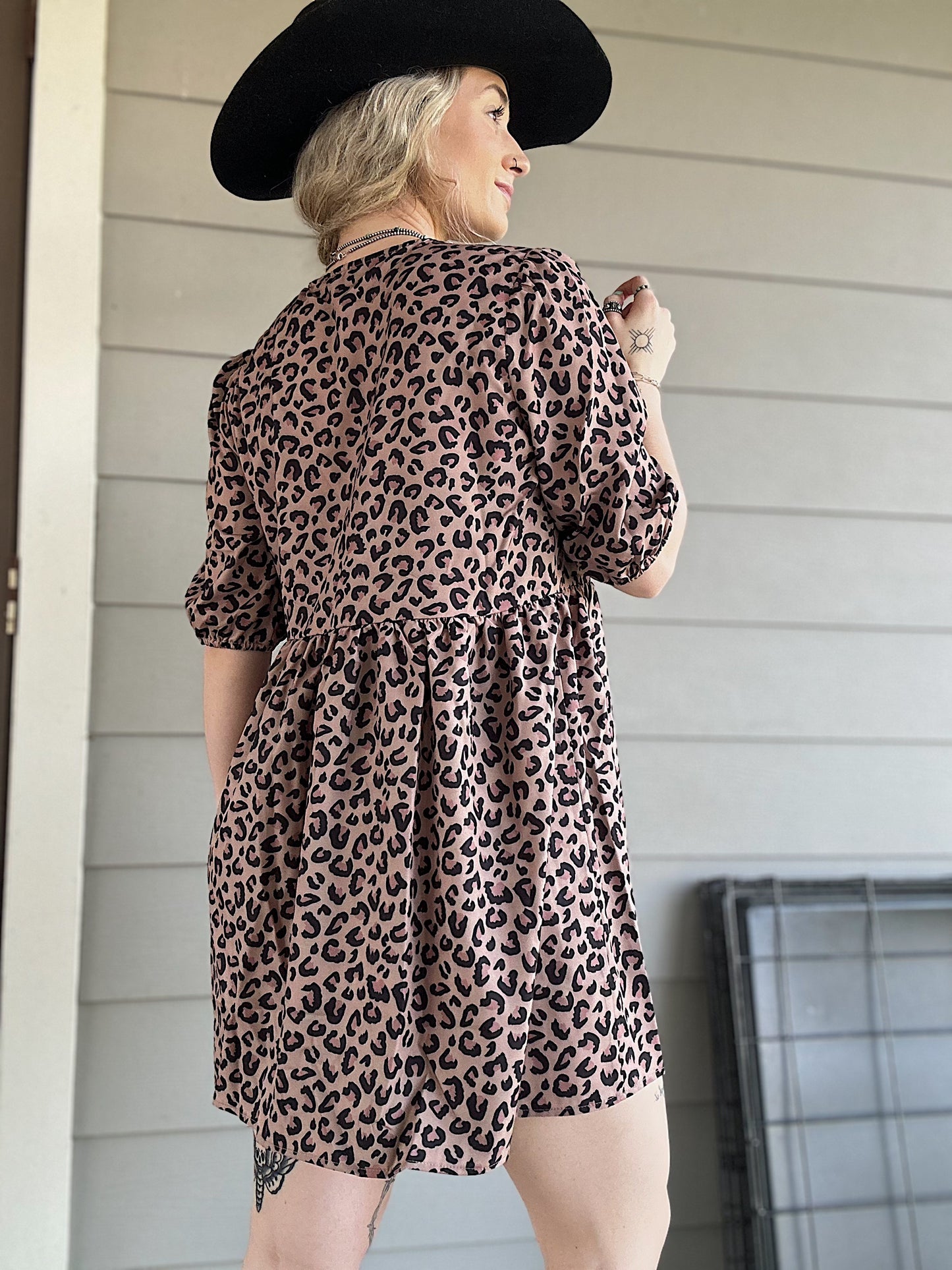 Leopard Baby Doll Dress