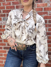 Load image into Gallery viewer, The Rowdy Rebel Tie Blouse
