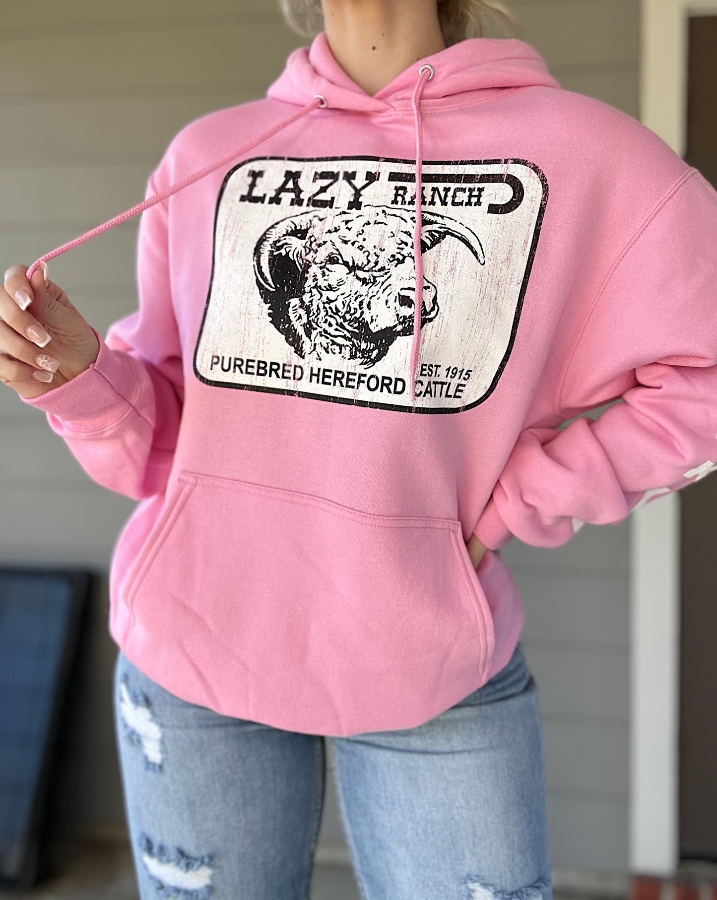 Pink Lazy J Hoodie