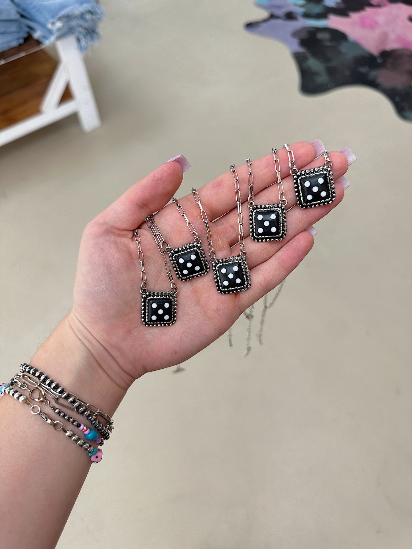 The Dice Necklace (Black)