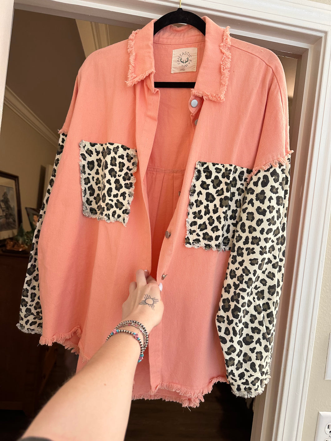 Pink Leopard Shacket Size Medium