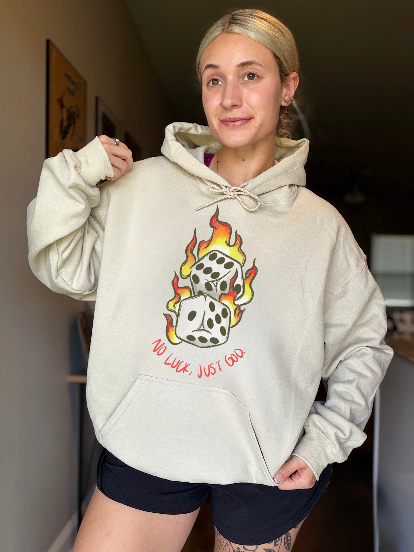 No Luck, Just God Hoodie