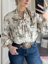 Load image into Gallery viewer, The Rowdy Rebel Tie Blouse
