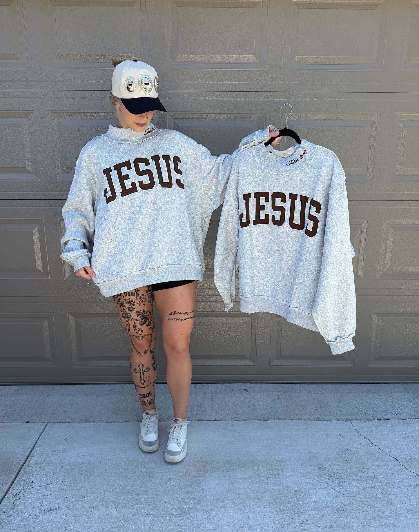JESUS Mock Neck Sweatshirt