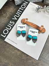 Load image into Gallery viewer, Turquoise Boot Stitch Earrings
