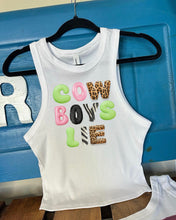 Load image into Gallery viewer, Cowboys Lie Cropped Tank
