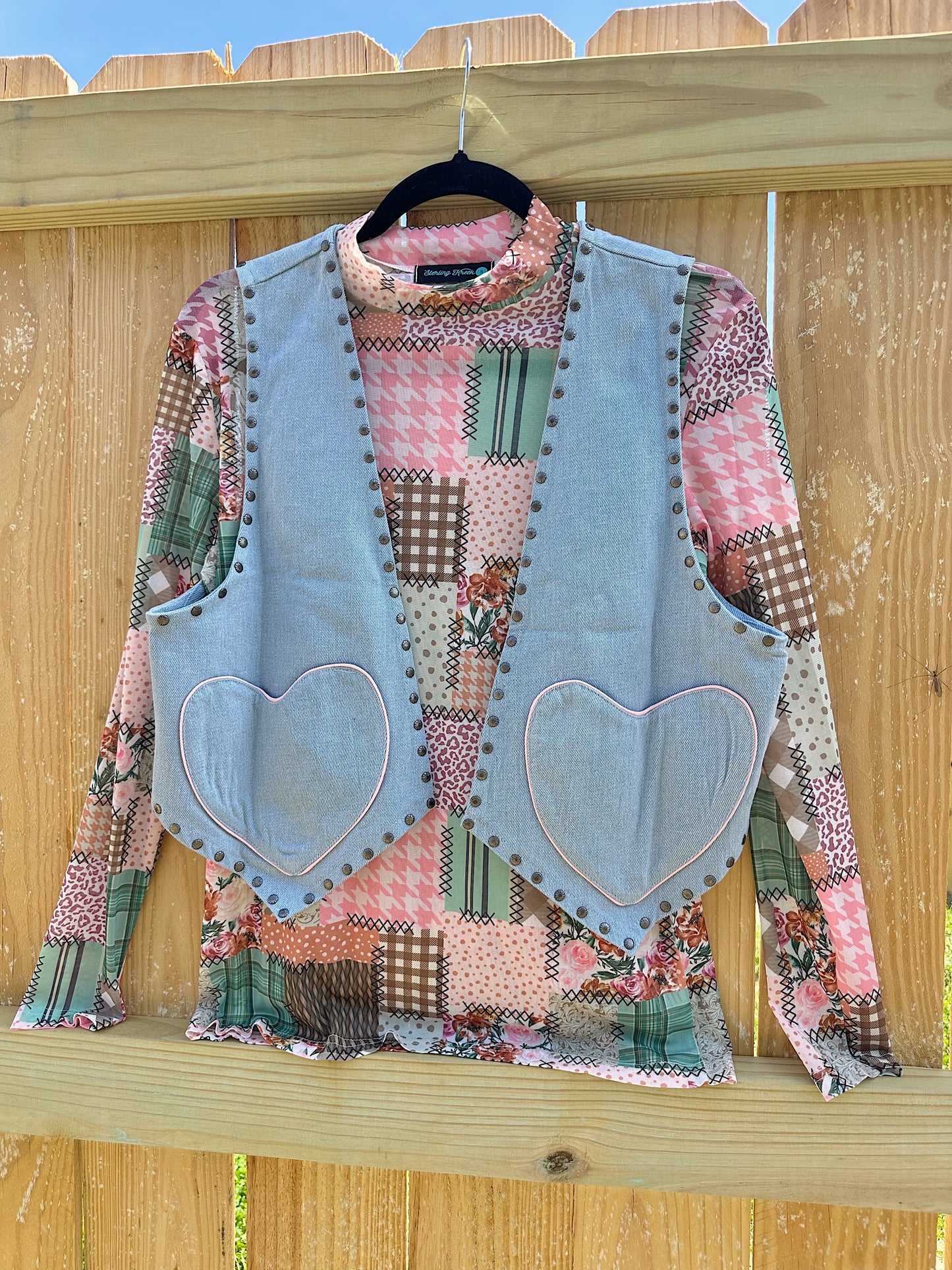 Patchwork Mesh Top