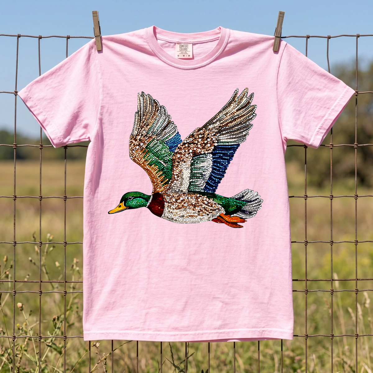 Faux Rhinestone Mallard COMFORT COLORS TEE