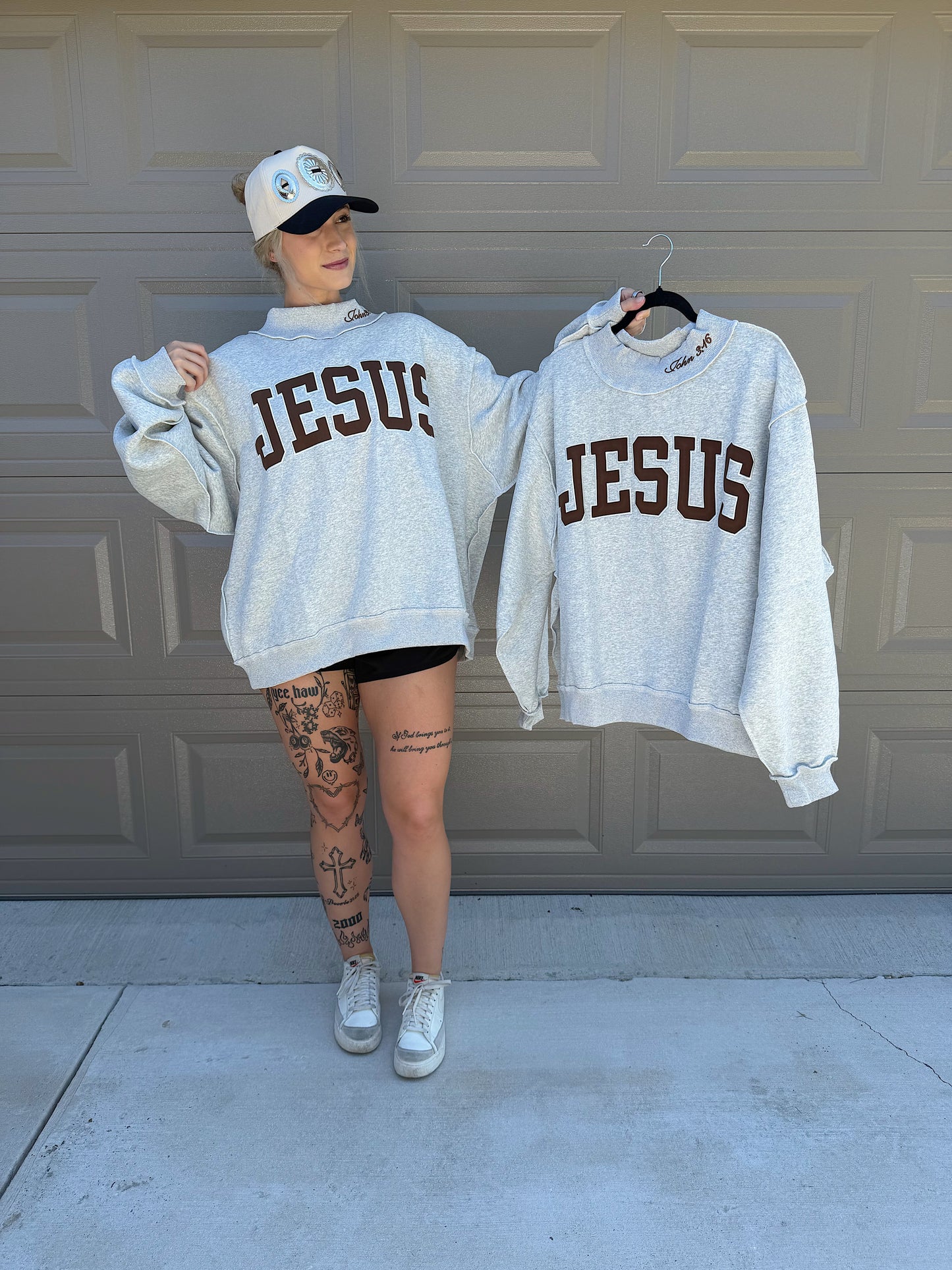 JESUS Mock Neck Sweatshirt