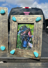 Load image into Gallery viewer, 4x6 Genuine Silver &amp; Turquoise Picture Frame
