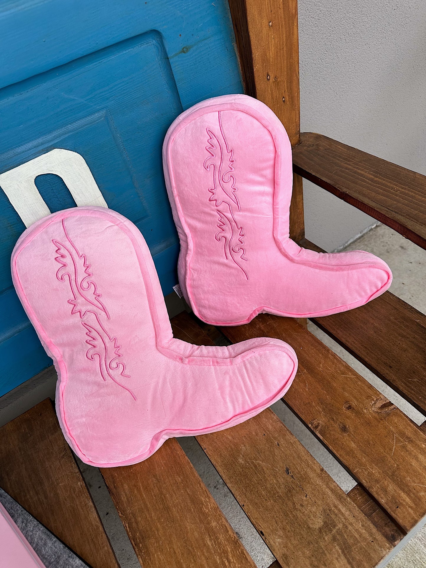 Pink Cowboy Boot Pillow