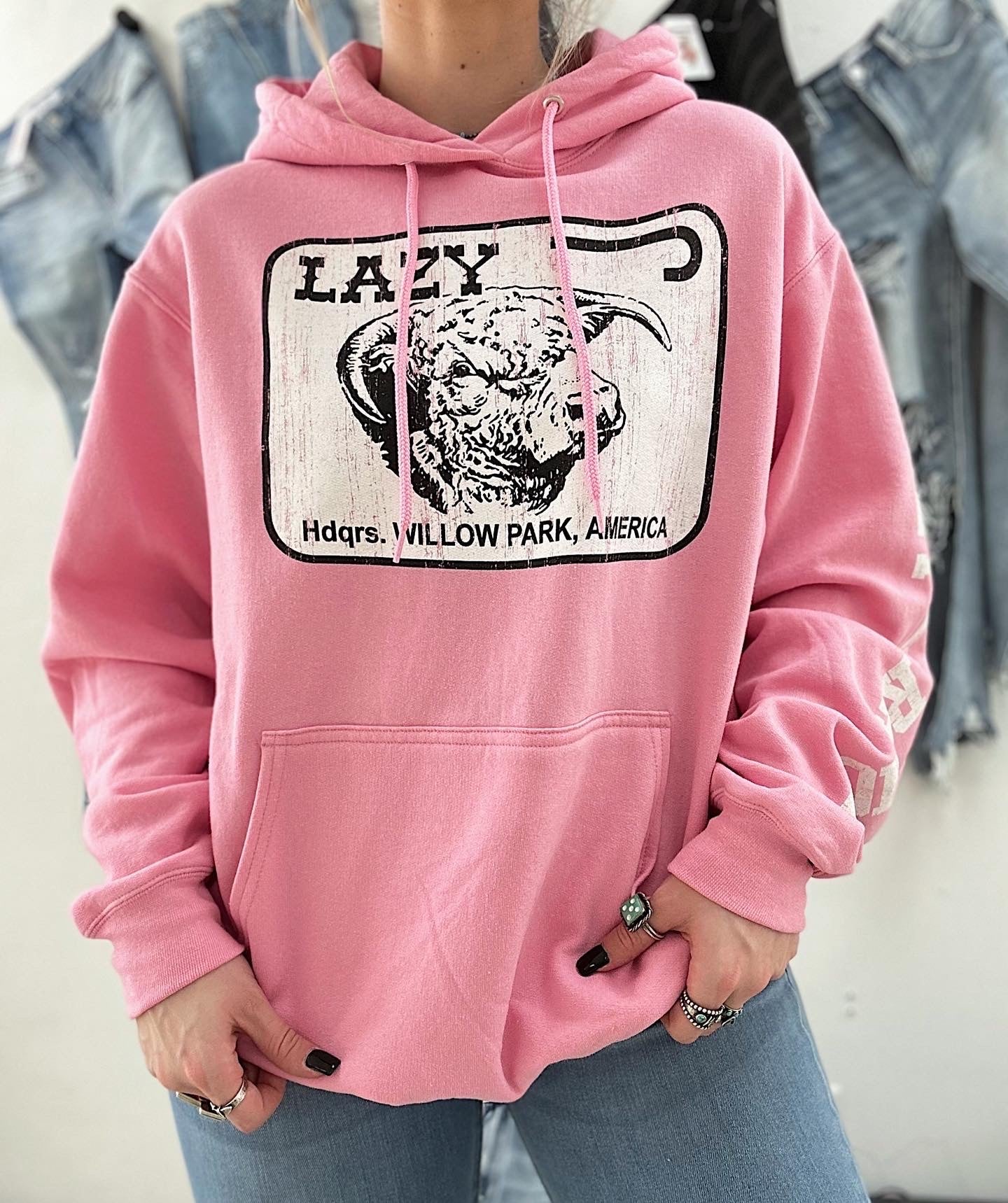 Pink Lazy J Hoodie