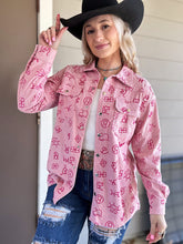 Load image into Gallery viewer, Pink Cattle Brand Shacket
