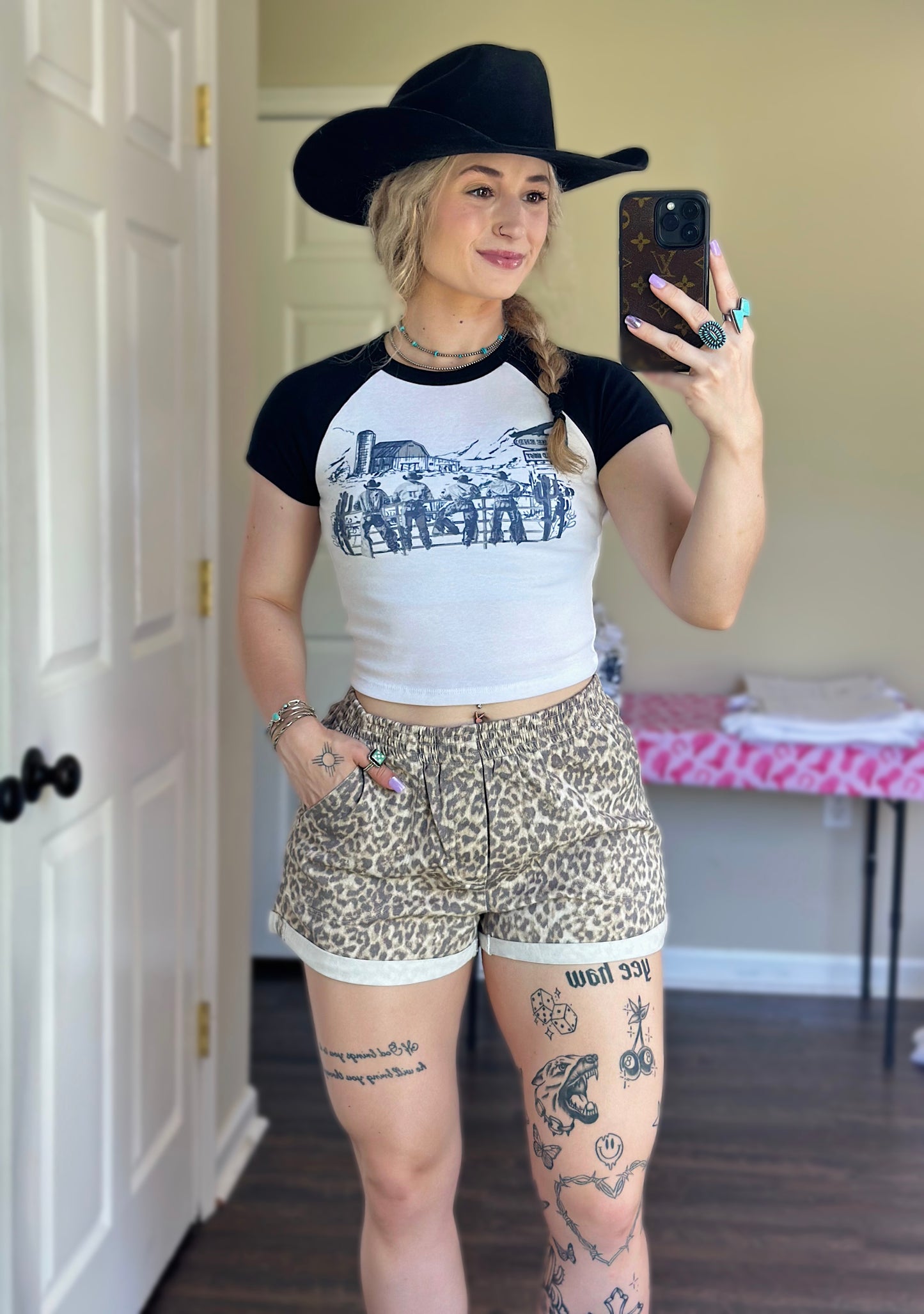 Leopard Cuffed Shorts