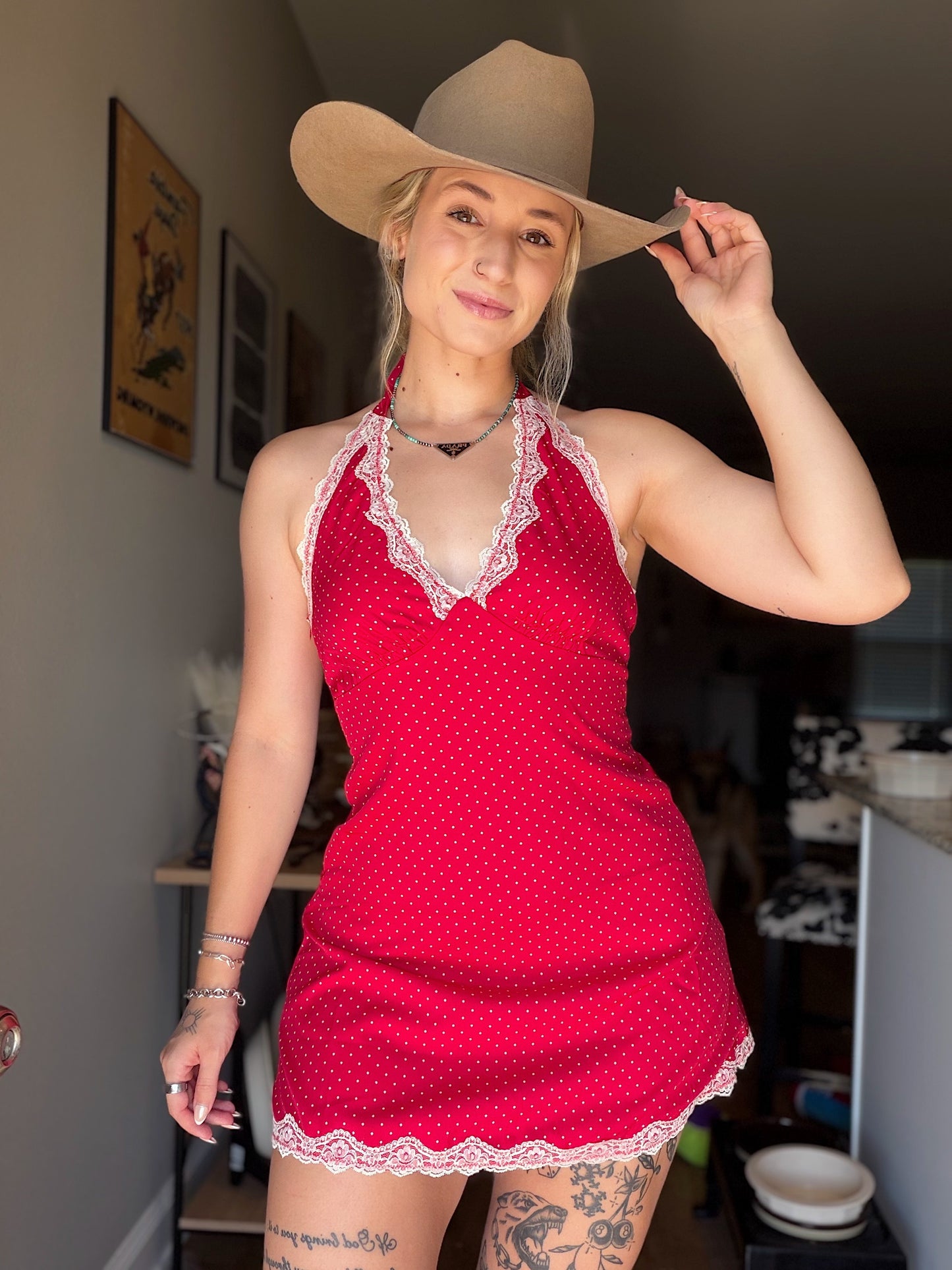 Red Polka Dot Mini Dress
