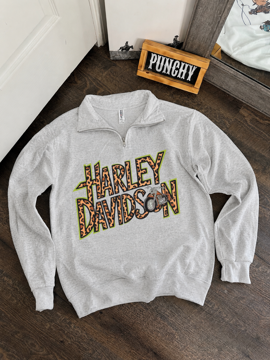 Leopard Harley Quarter Zip