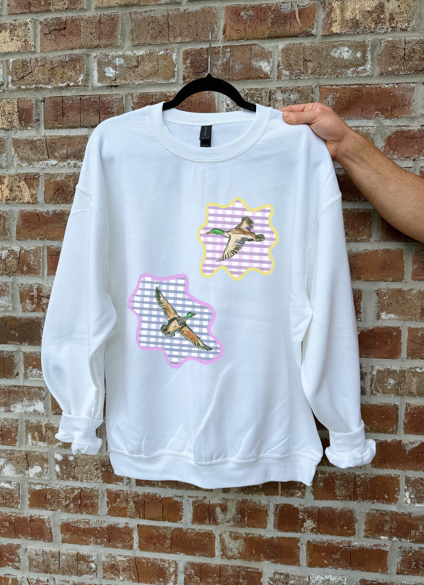 Gingham Mallards TEE or CREWNECK