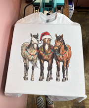 Load image into Gallery viewer, Christmas Light Horsey Tee or Crewneck

