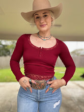 Load image into Gallery viewer, Lace Trim Long Sleeve
