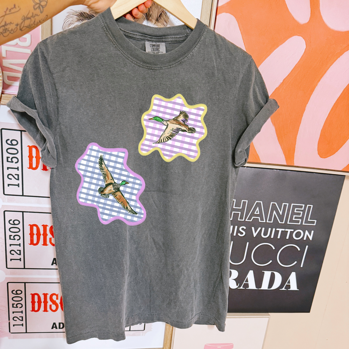 Gingham Mallards COMFORT COLORS TEE