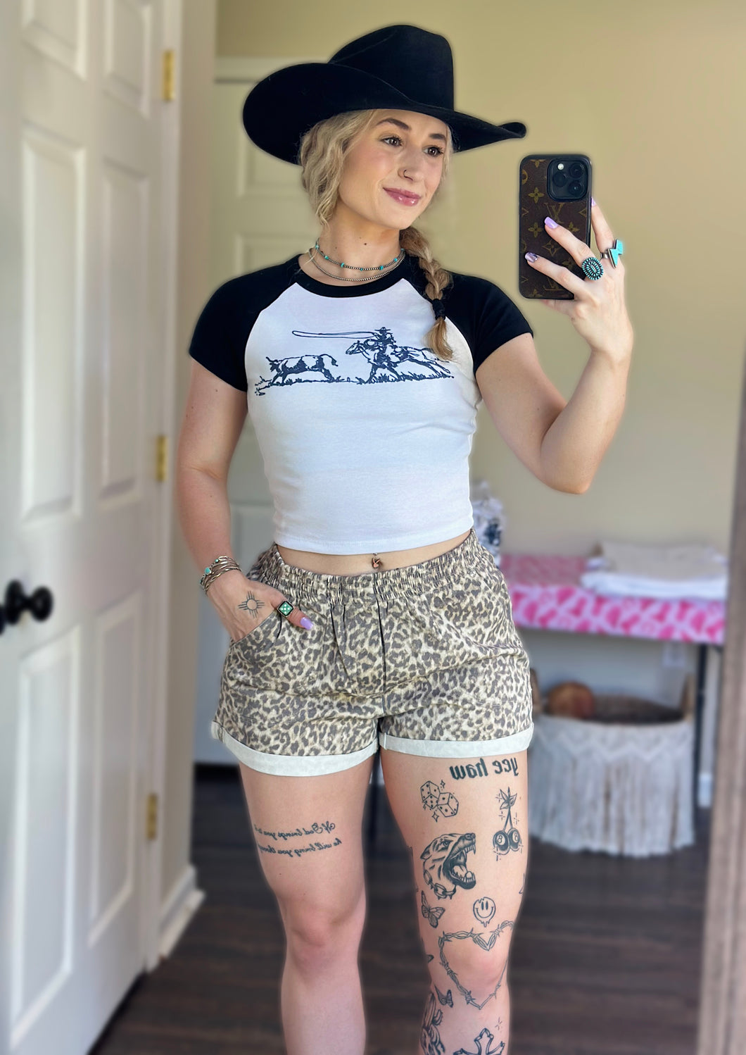 Leopard Cuffed Shorts