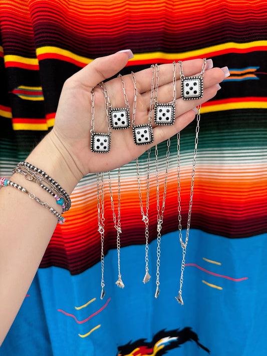 The Dice Necklace (White)