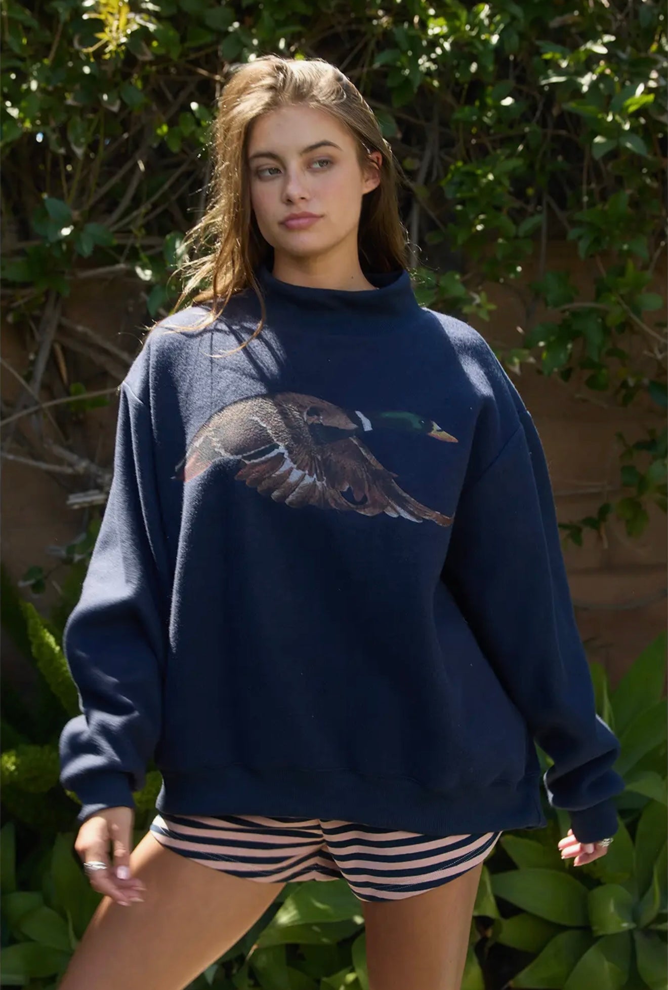 Lucky Mallard Reversible Mock Neck