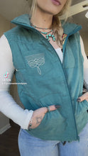 Load and play video in Gallery viewer, Turquoise Boot Stitch Puffer Vest
