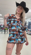 Load and play video in Gallery viewer, Western Collage Oversized Top
