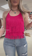 Load and play video in Gallery viewer, Fringe Open Back Top (Hot Pink)
