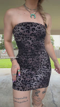 Load and play video in Gallery viewer, Black Leopard Mini Dress
