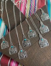 Load image into Gallery viewer, The Tooled Cattle Tag Necklace
